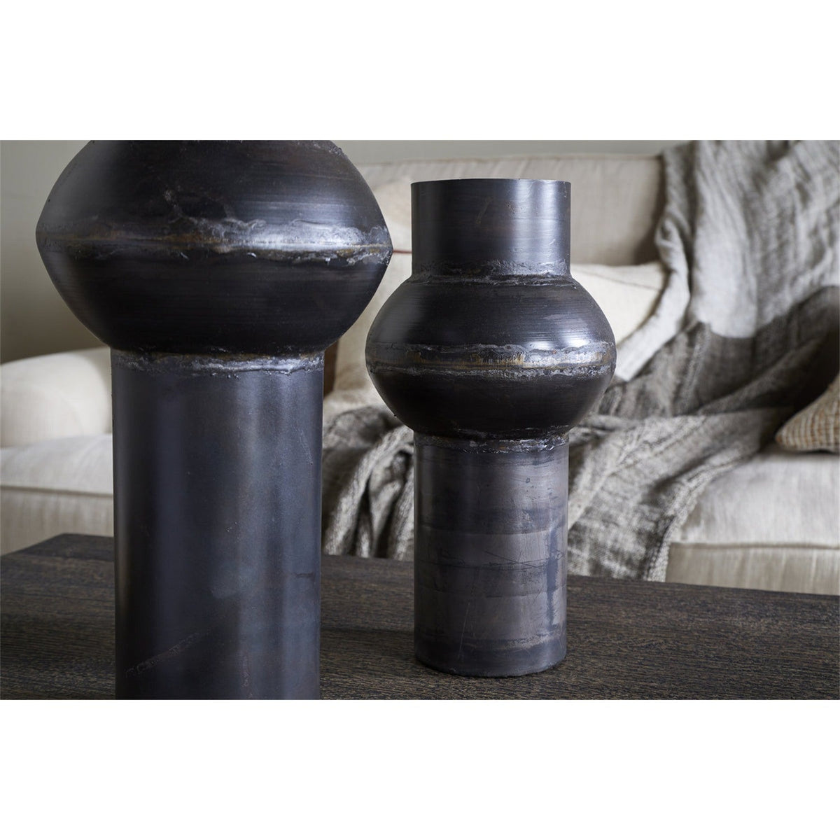 Endo Large Reclaimed Iron Vase - Aged Black