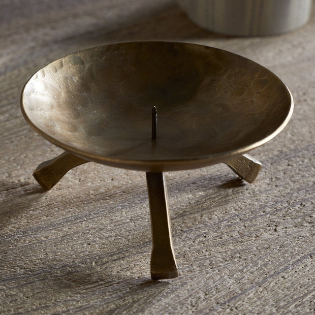 Kalik Forged Iron Candle Holder - Antique Brass