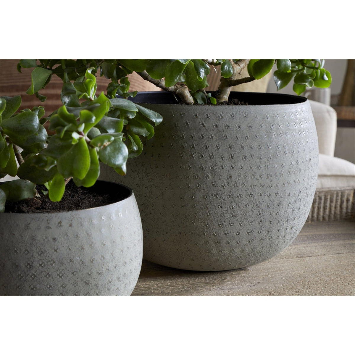 Laoko Small Aluminium Planter - Olive Grey