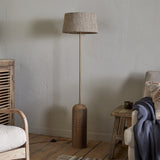 Agua Grooved Floor Lamp Base - Natural