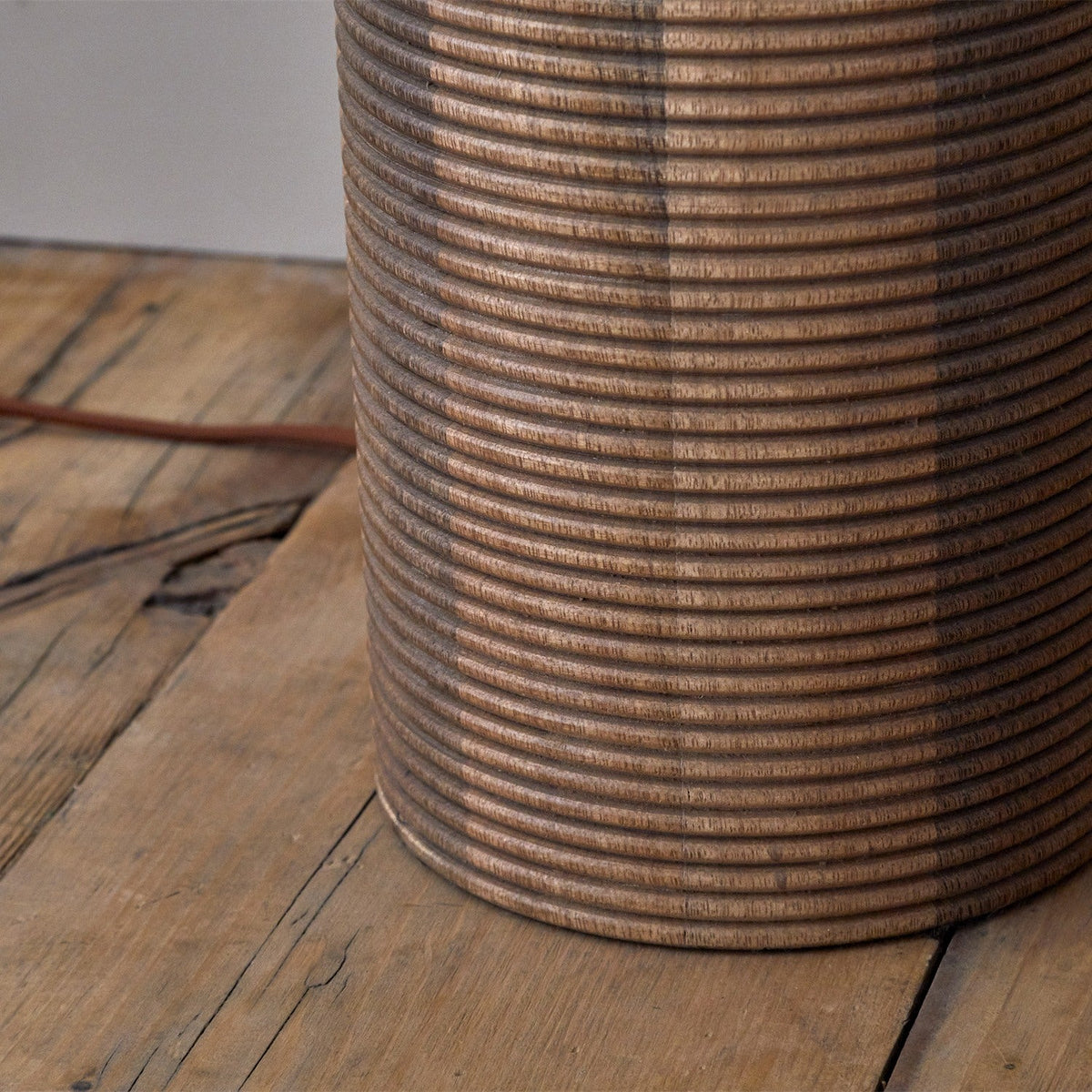 Agua Grooved Floor Lamp Base - Natural
