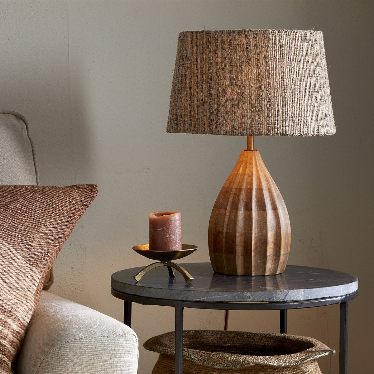 Awaa Mango Wood Bedside Table Lamp Base - Natural