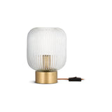 Rizal Fluted Glass Bedside Table Lamp - Antique Brass