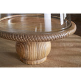 Vivan Mango Wood Cake Stand & Glass Dome - Natural