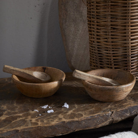 Daruka Salt & Pepper Mango Wood Dipping Bowls - Natural
