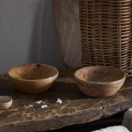 Daruka Salt & Pepper Mango Wood Dipping Bowls - Natural