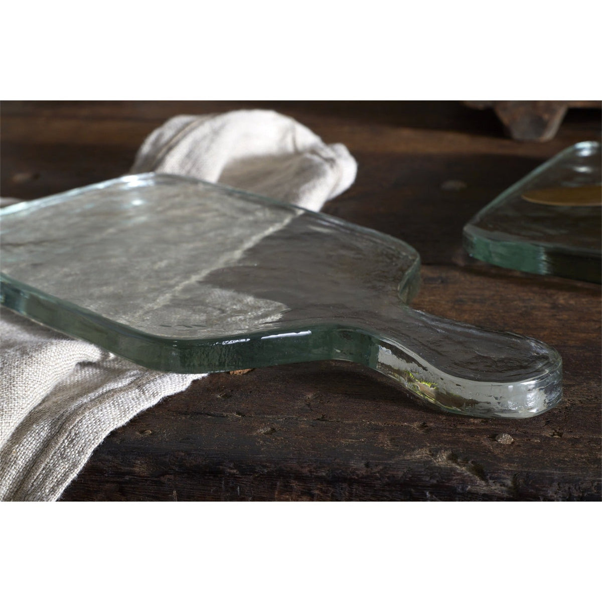 Komal Small Recycled Glass Serving Platter - Clear