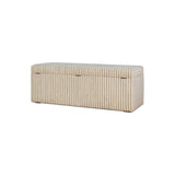 Sanja Cotton & Linen Upholstered Storage Bench - Grey