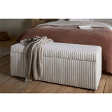 Sanja Cotton & Linen Upholstered Storage Bench - Grey