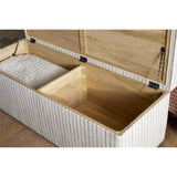 Sanja Cotton & Linen Upholstered Storage Bench - Grey