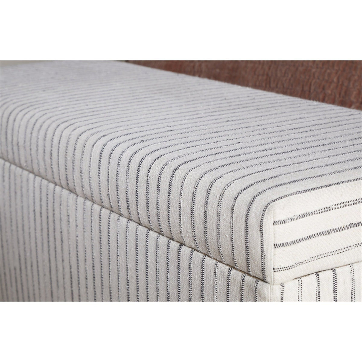 Sanja Cotton & Linen Upholstered Storage Bench - Grey