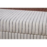 Sanja Cotton & Linen Upholstered Storage Bench - Grey