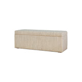 Sanja Cotton & Linen Upholstered Storage Bench - Grey