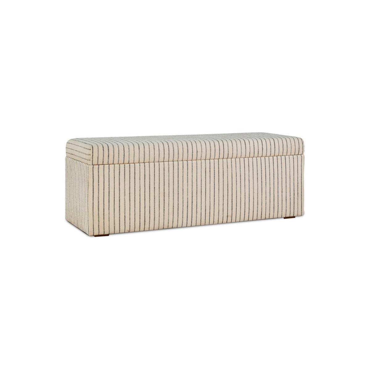 Sanja Cotton & Linen Upholstered Storage Bench - Grey