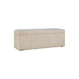 Sanja Cotton & Linen Upholstered Storage Bench - Grey