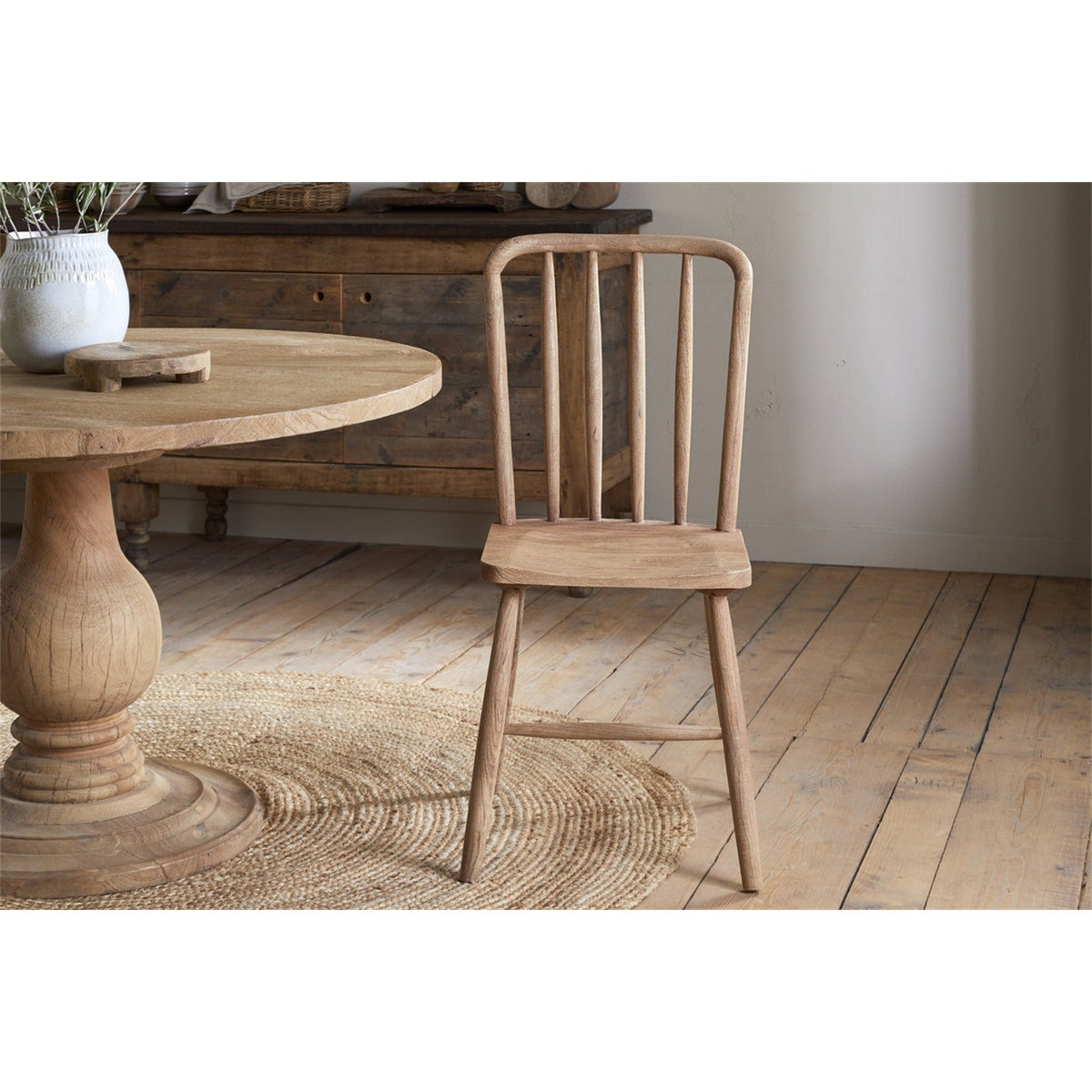 Om Spindle Back Mango Wood Dining Chair - Natural