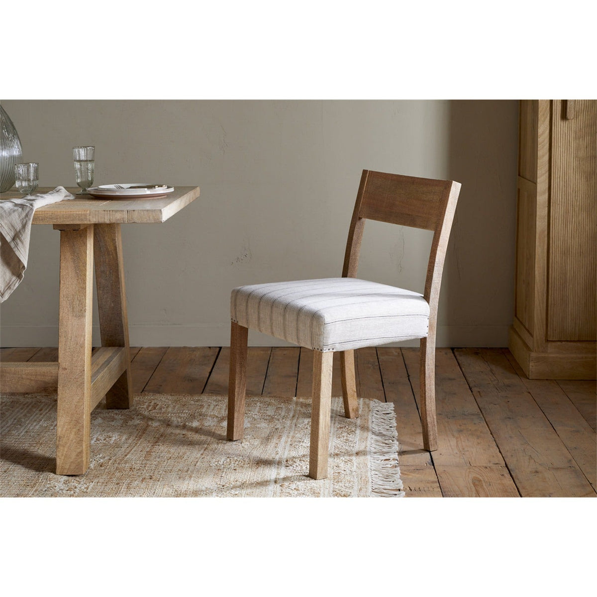Nidhi Linen Upholstered Dining Chair - Natural