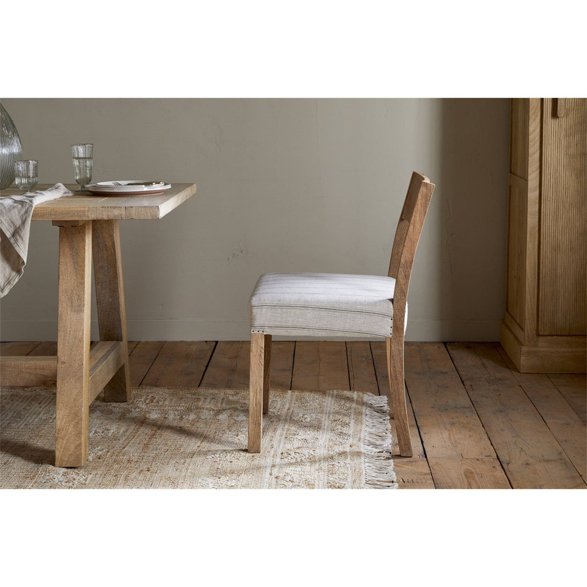 Nidhi Linen Upholstered Dining Chair - Natural