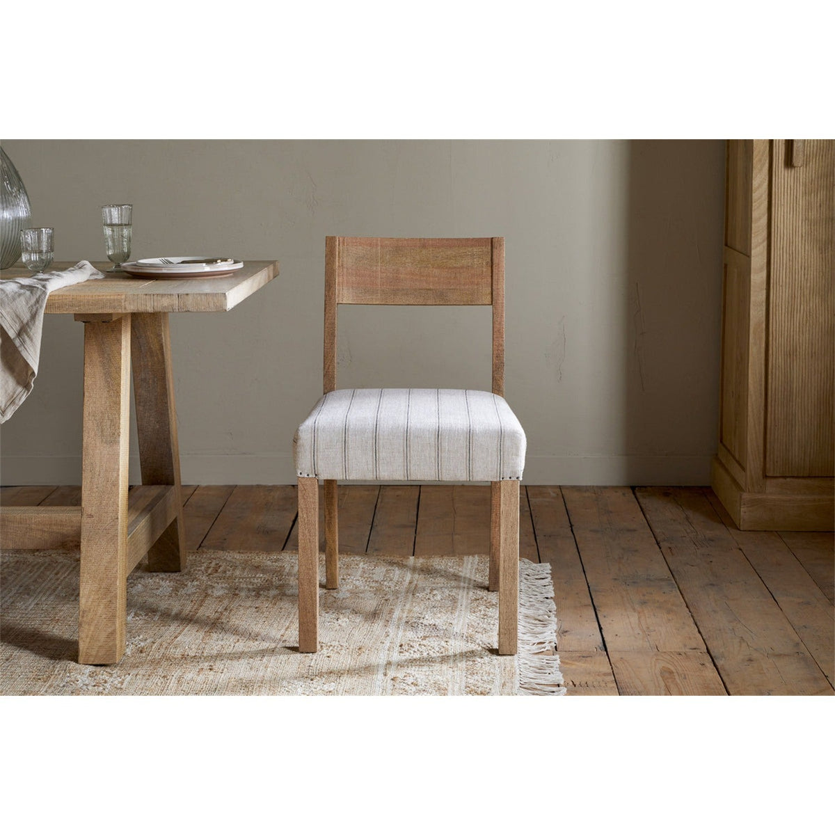 Nidhi Linen Upholstered Dining Chair - Natural