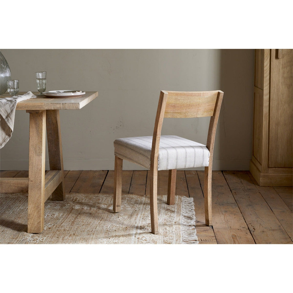 Nidhi Linen Upholstered Dining Chair - Natural