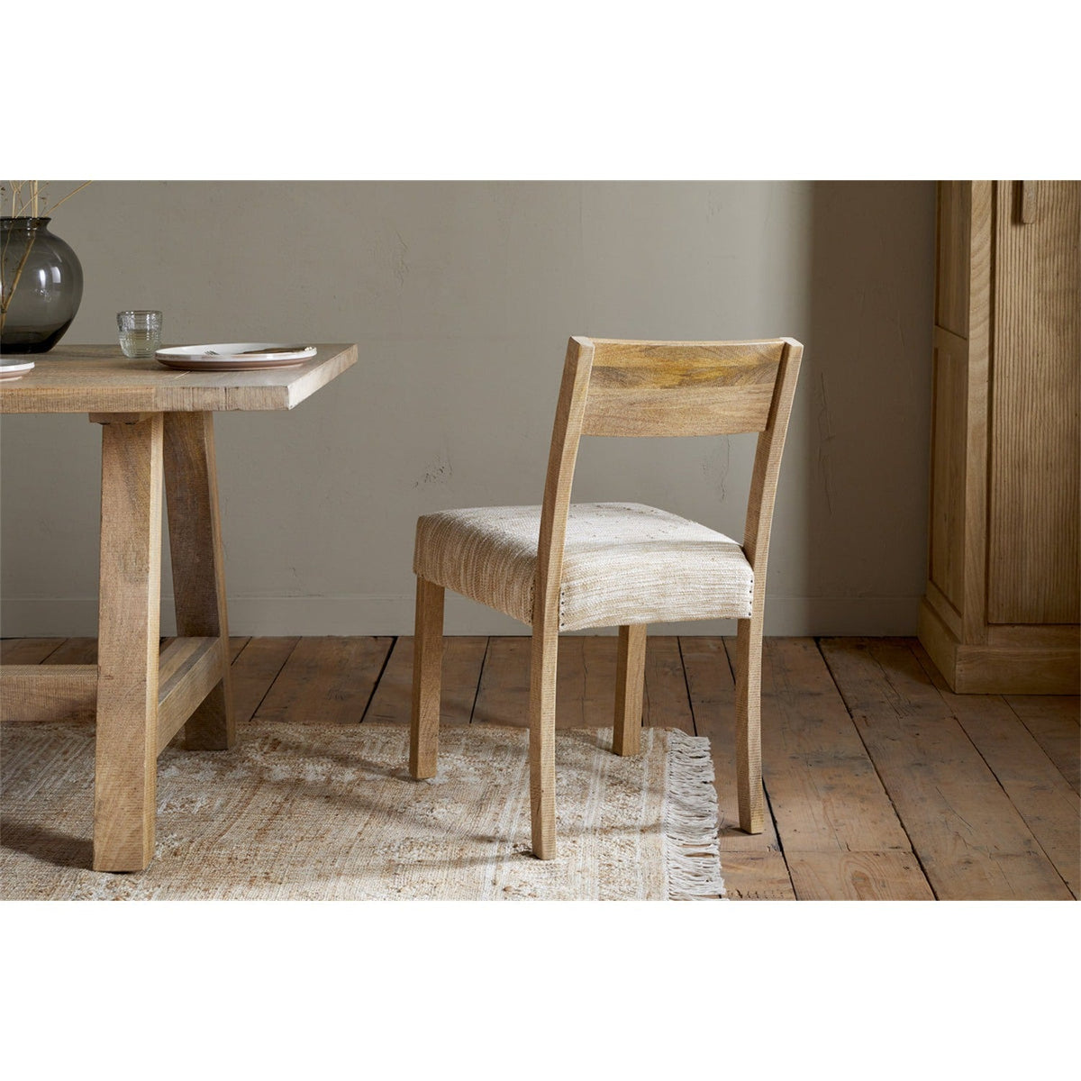Zoha Cotton & Jute Upholstered Dining Chair - Natural