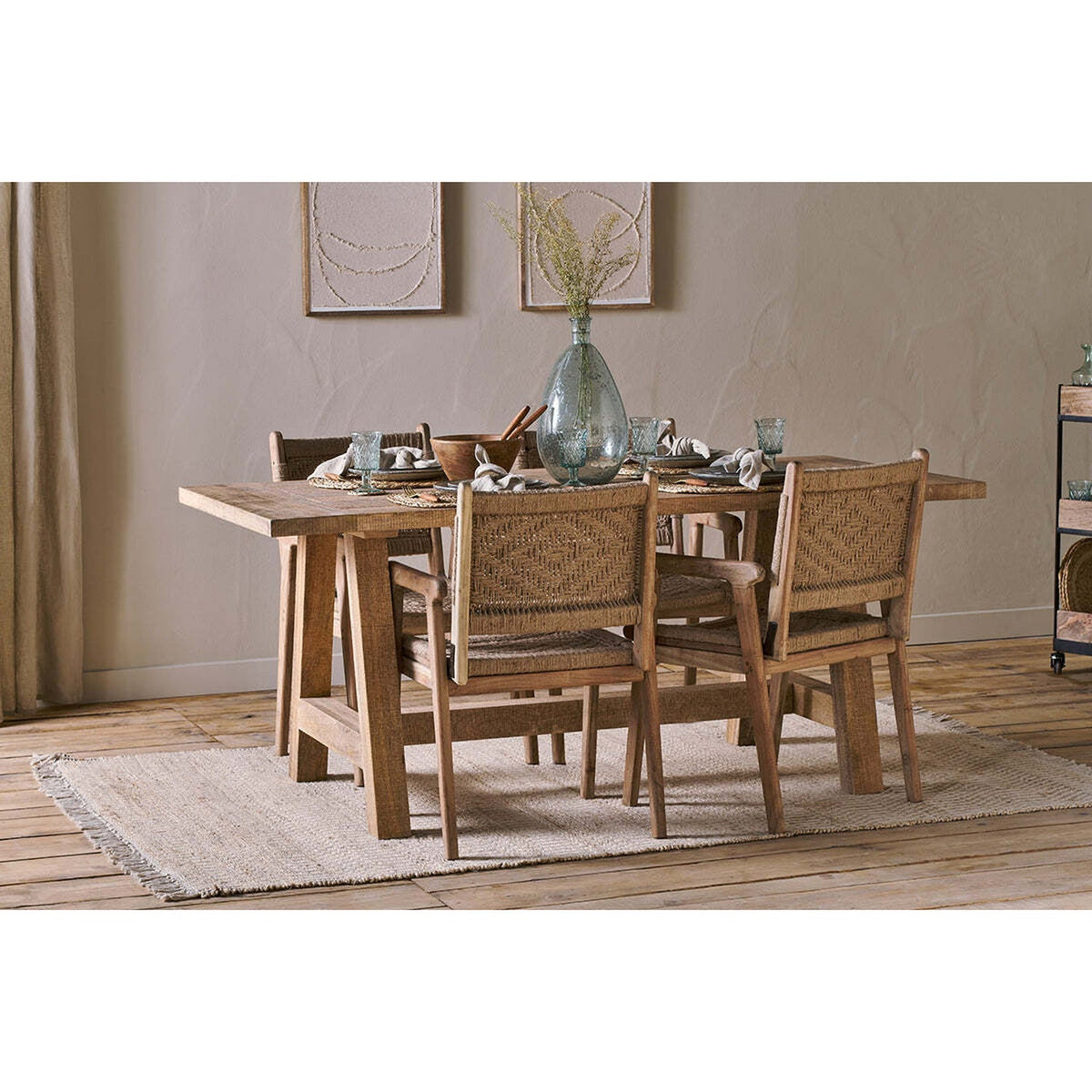 Indali Extra Large Mango Wood Dining Table - Natural