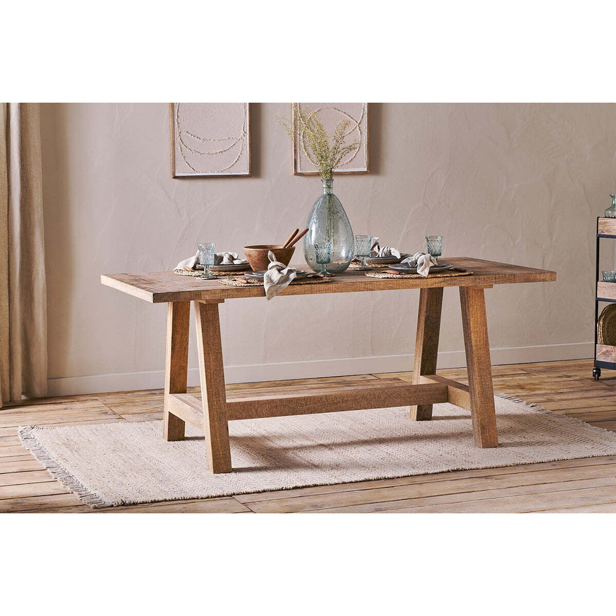 Indali Extra Large Mango Wood Dining Table - Natural