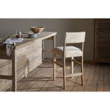 Zoha Cotton & Jute Upholstered Counter Stool - Natural