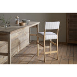 Nidhi Linen Upholstered Counter Stool - Natural