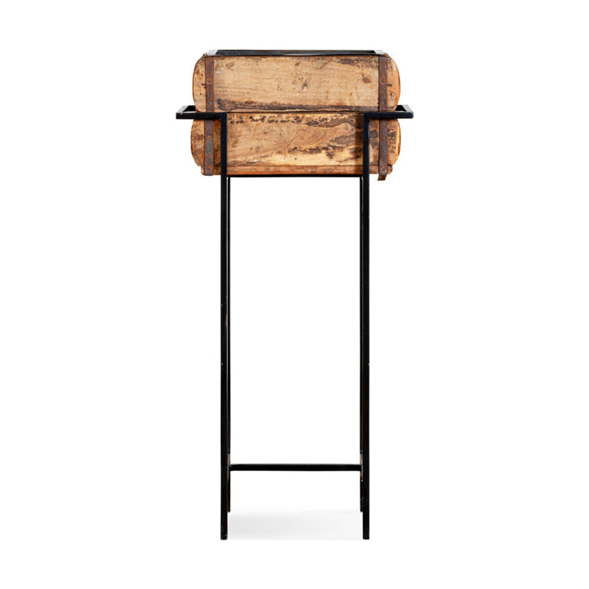 Amazzi Small Reclaimed Wood Plant Stand - Natural & Black