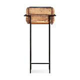 Amazzi Small Reclaimed Wood Plant Stand - Natural & Black