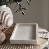 Ganda Small Travertine Vanity Tray - Cream