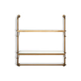 Karura Wall Shelves with Towel Rail - Antique Brass