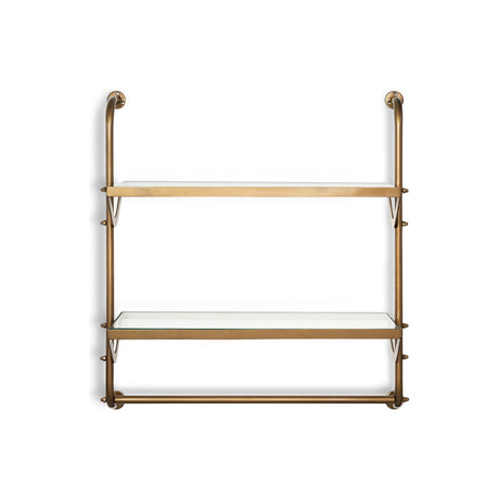 Karura Wall Shelves with Towel Rail - Antique Brass