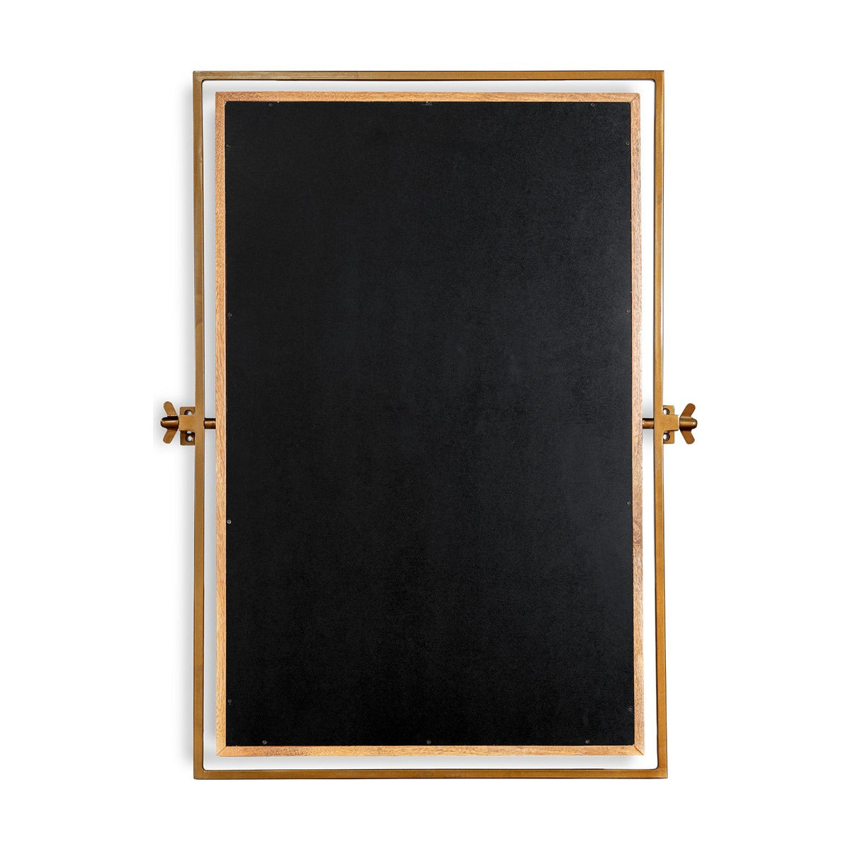 Mar Swivel Wall Mirror - Antique Brass & Natural