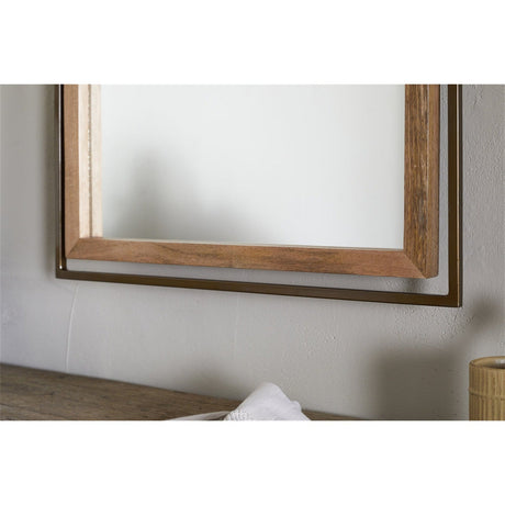 Mar Swivel Wall Mirror - Antique Brass & Natural