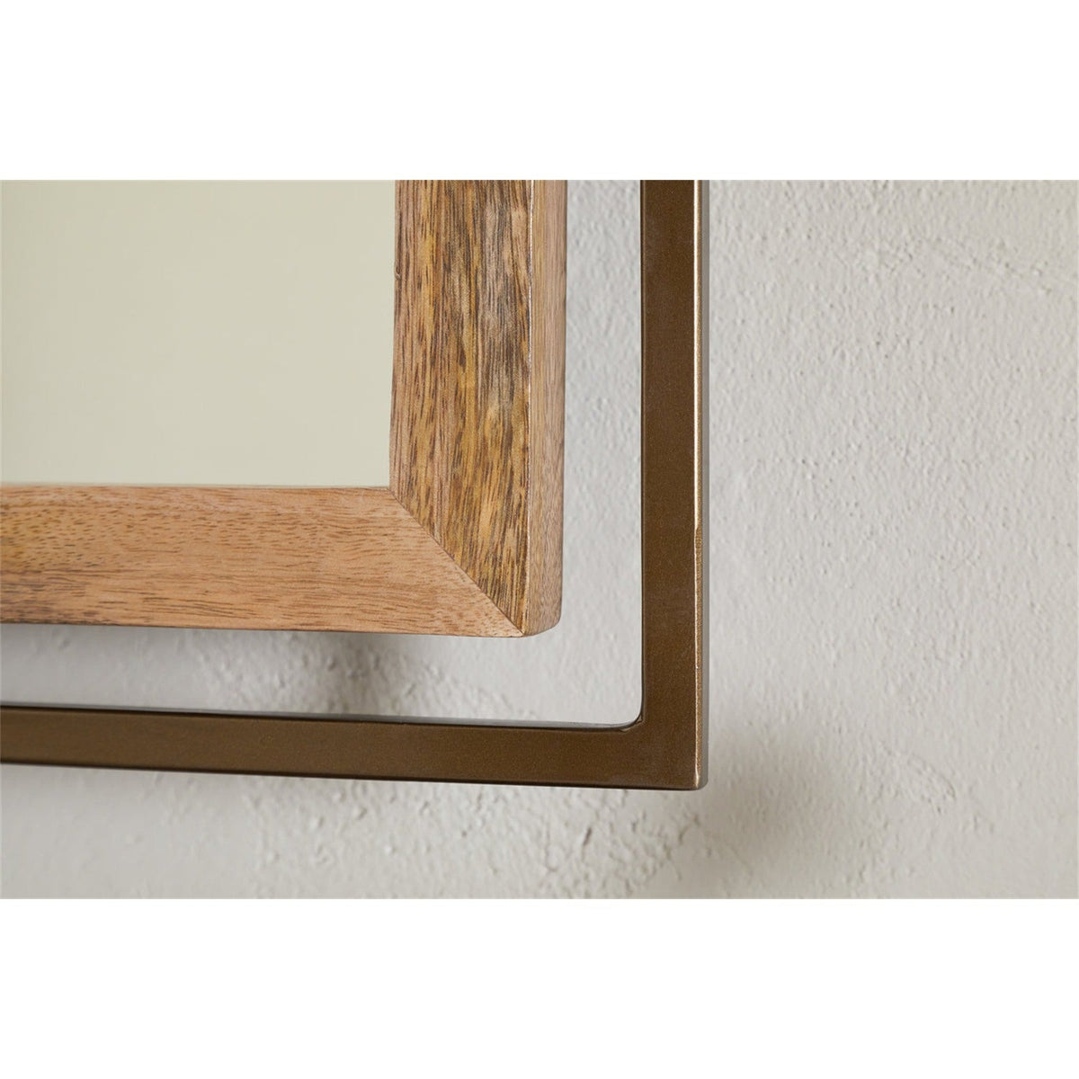 Mar Swivel Wall Mirror - Antique Brass & Natural