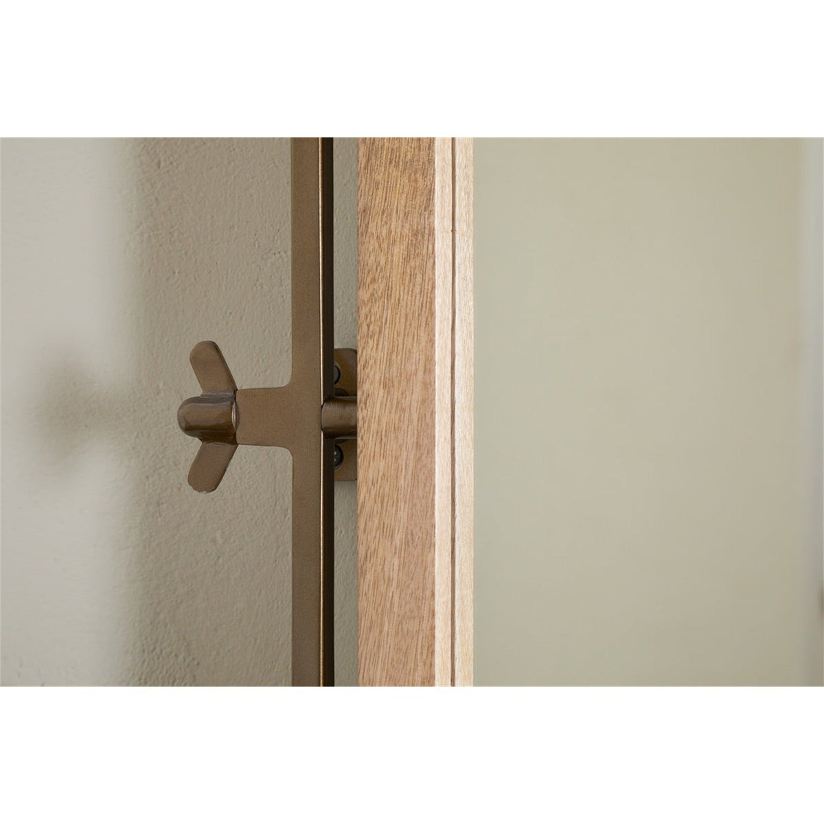 Mar Swivel Wall Mirror - Antique Brass & Natural