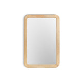 Vivan Rectangular Grooved Wood Wall Mirror - Natural