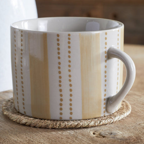 Patthar Large Stoneware Mug - Cream & Sand - Set of 2