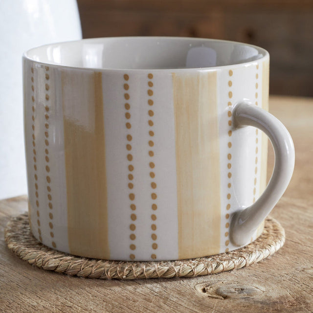 Patthar Large Stoneware Mug - Cream & Sand - Set of 2