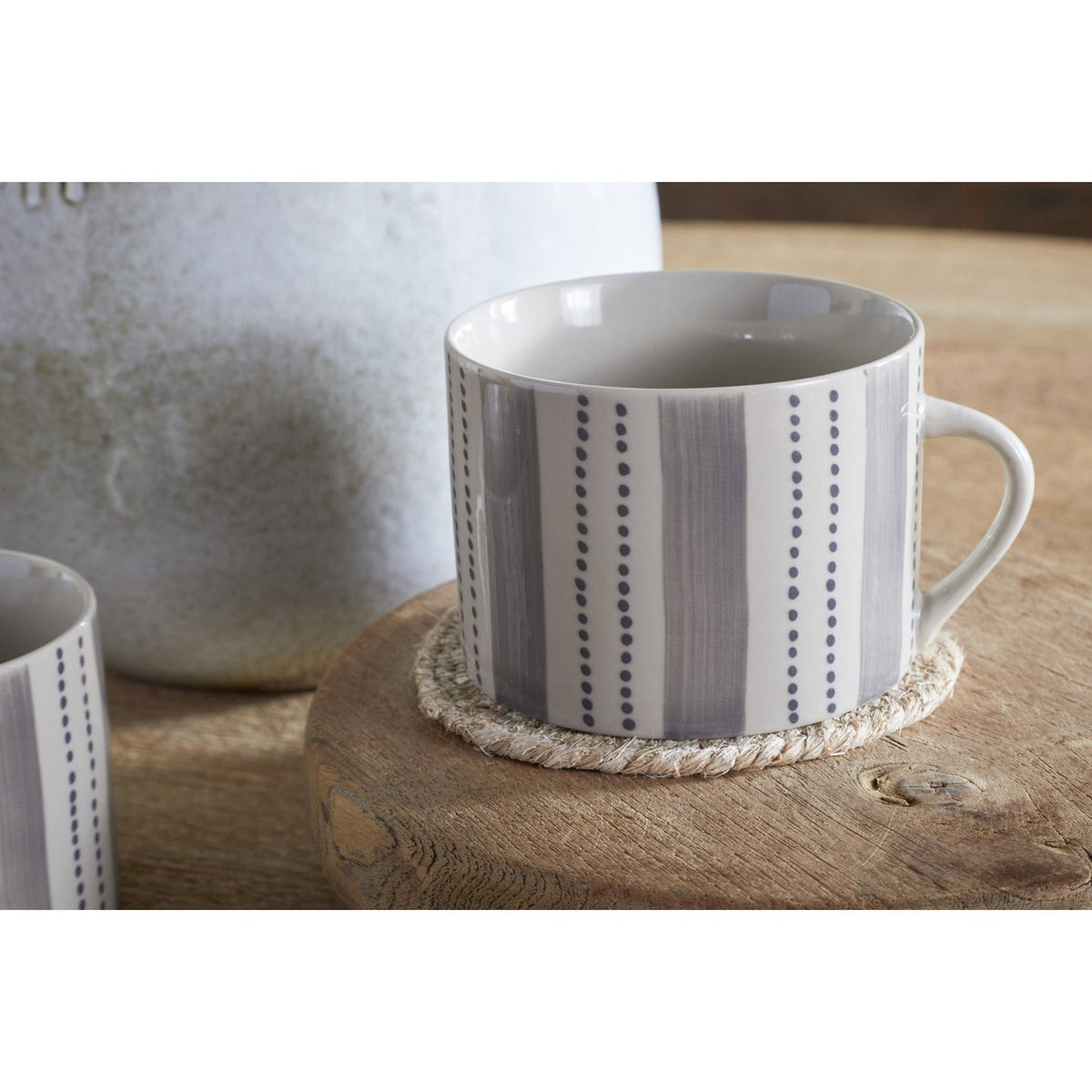 Patthar Large Mug - Cream & Grey - Set of 2