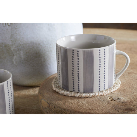 Patthar Large Mug - Cream & Grey - Set of 2