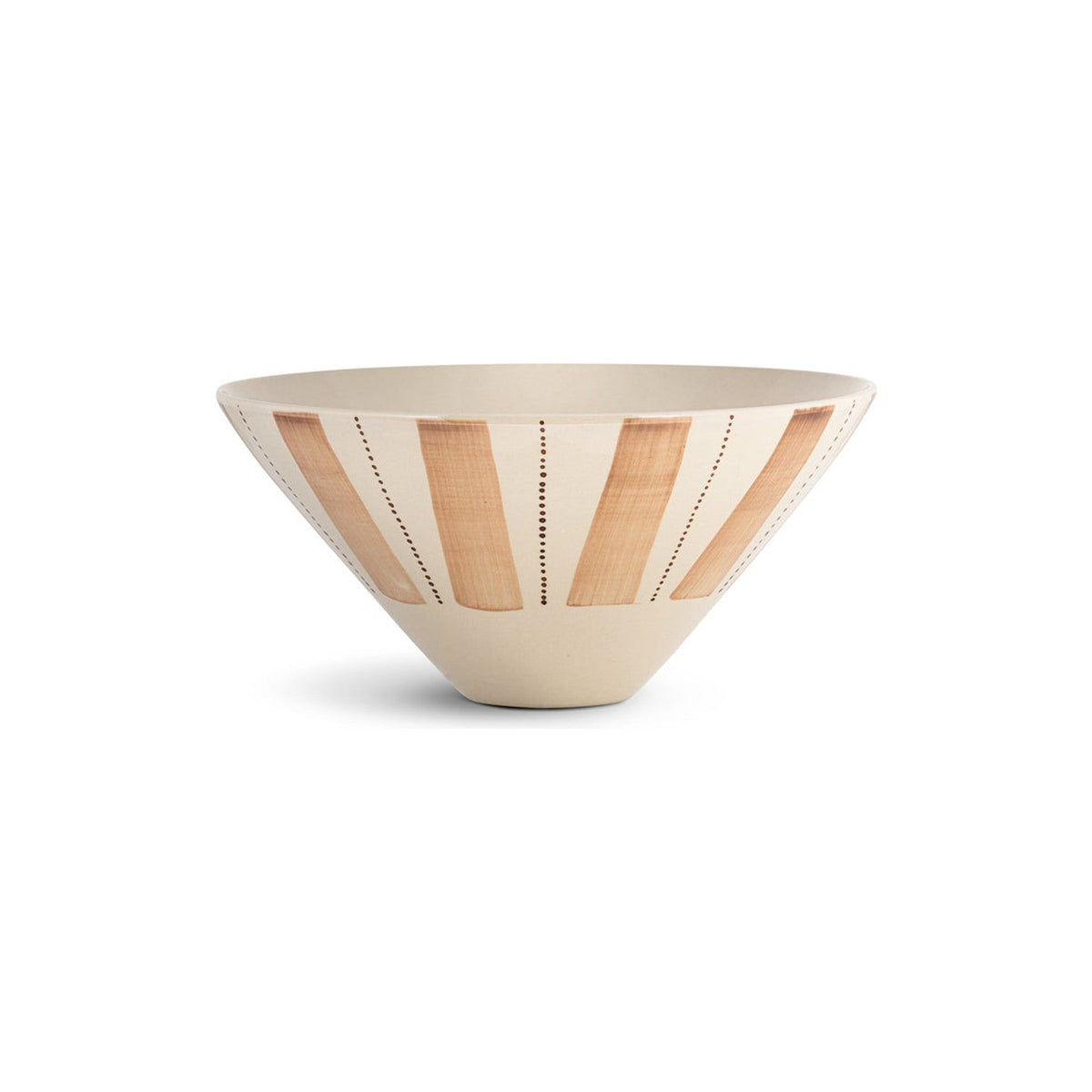 Patthar Hand Painted Serving Bowl - Cream & Clay