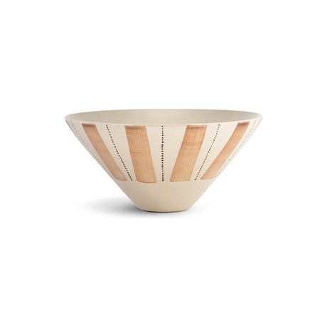 Patthar Hand Painted Serving Bowl - Cream & Clay