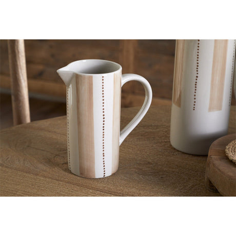 Patthar Small Hand Painted Ceramic Jug - Cream & Clay