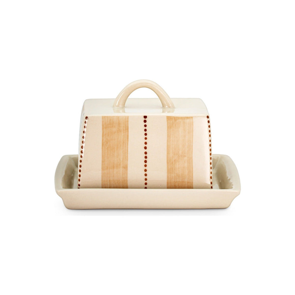 Patthar Ceramic Butter Dish - Cream & Clay