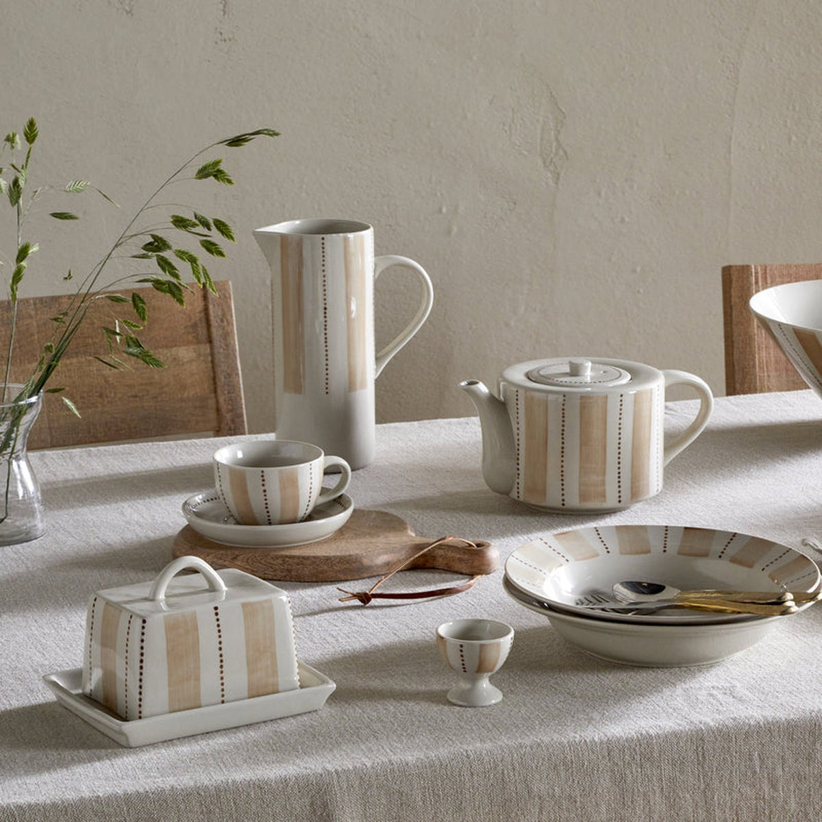 Patthar Cup and Saucer - Cream & Clay