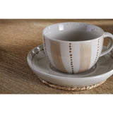 Patthar Cup and Saucer - Cream & Clay