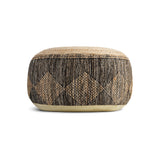 Kapil Round Jute Pouffe - Charcoal